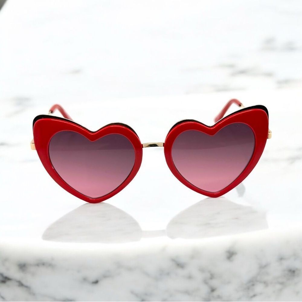 Heart-Shaped Red Sunglasses